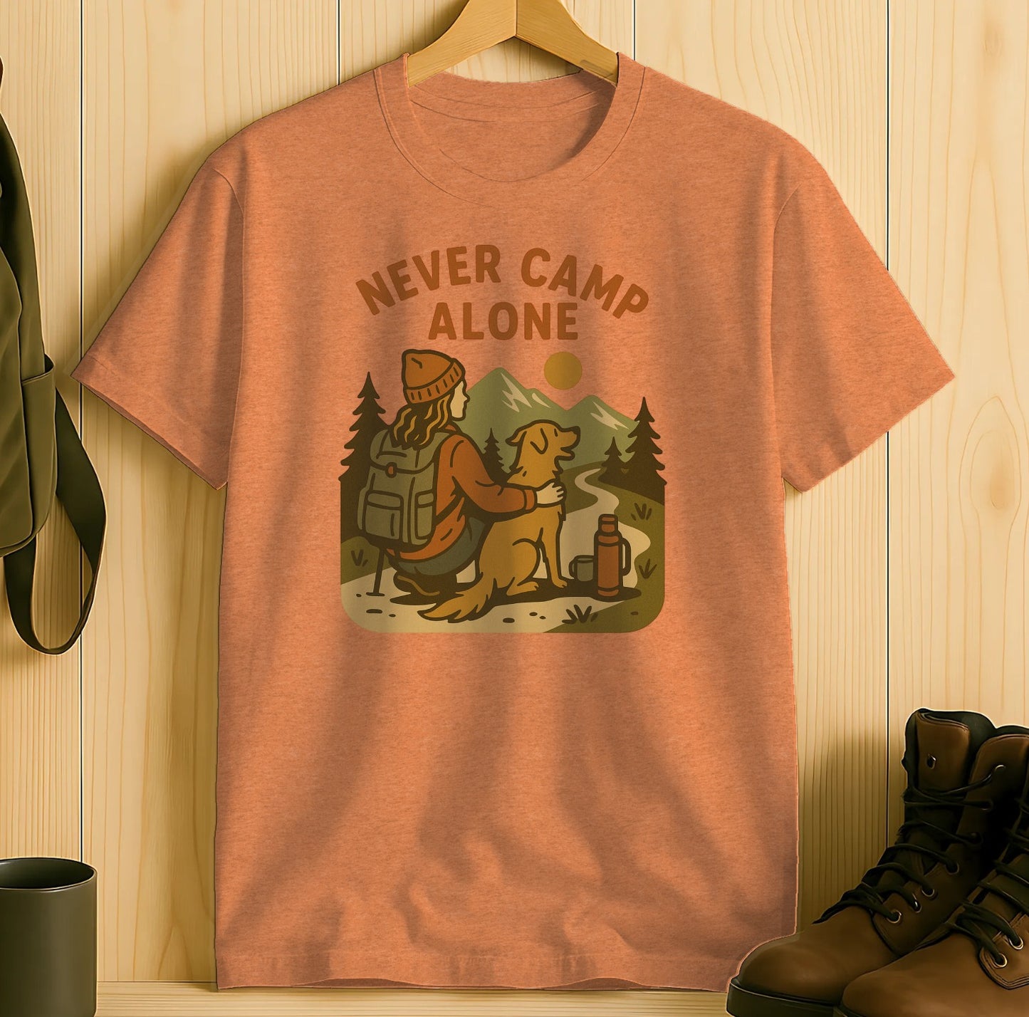 Never Camp Alone Outdoor Adventure T-shirt product