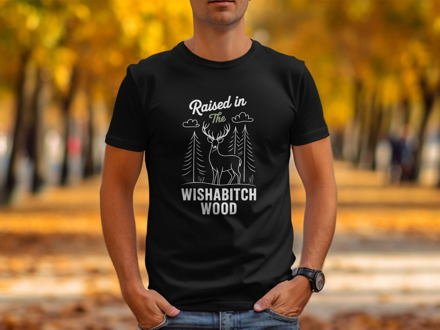 Raised in The Wishabitch Wood Graphic T-Shirt product