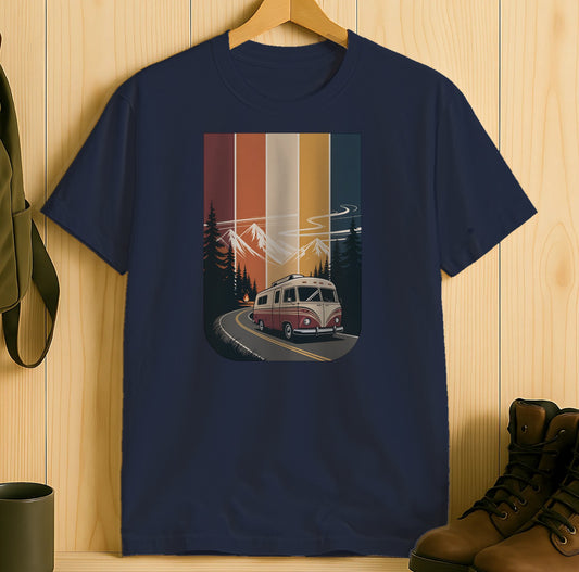 Retro Camper Van Scenic Design T-Shirt product type