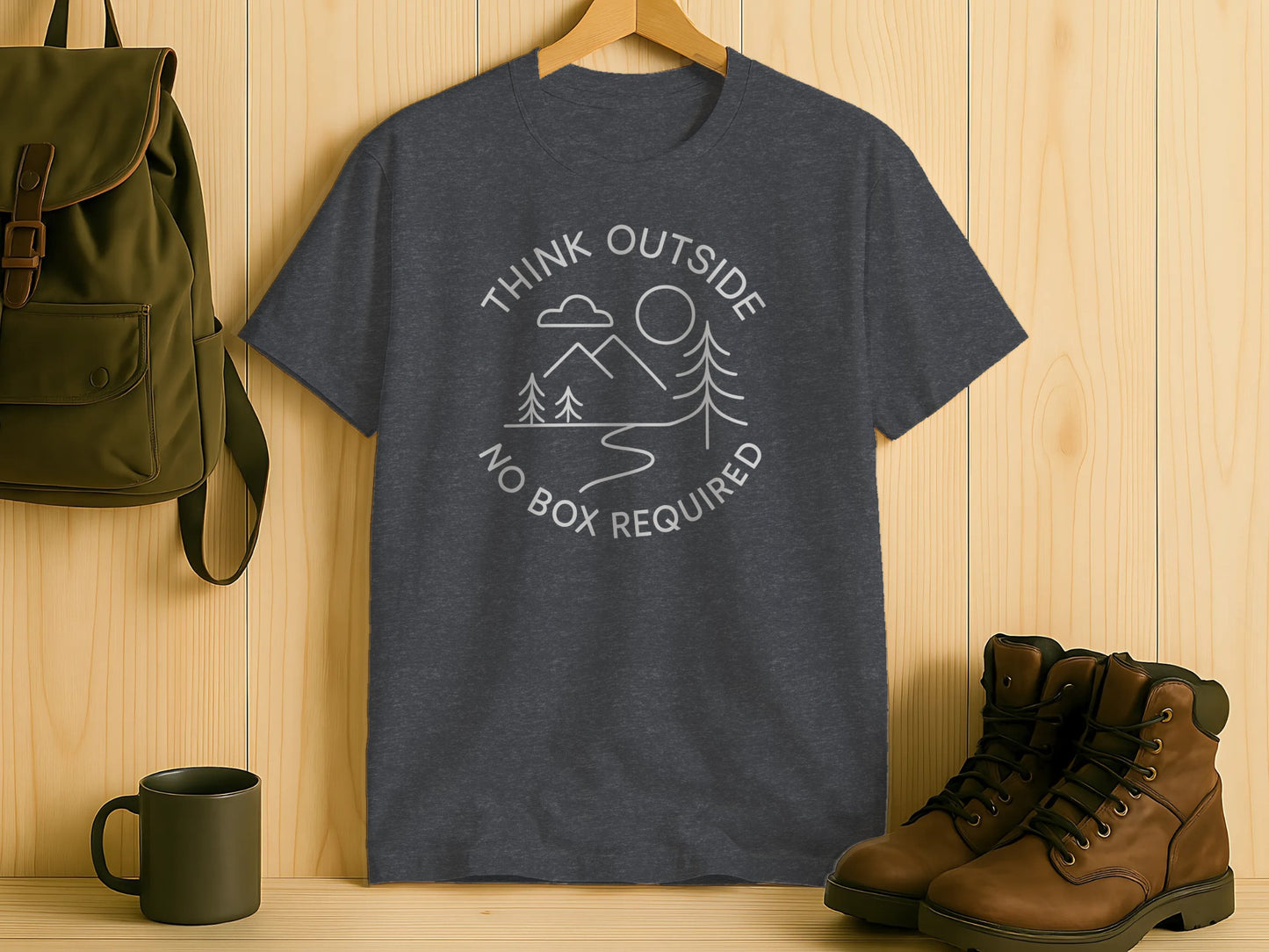 Think Outside No Box Required Graphic Shirt product type
