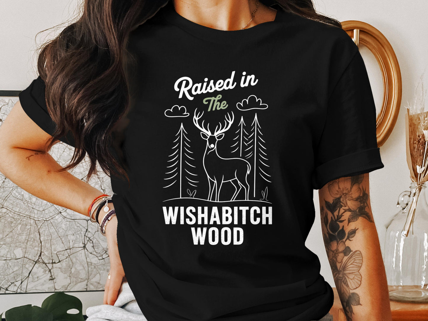 Raised in The Wishabitch Wood Graphic Tee product type