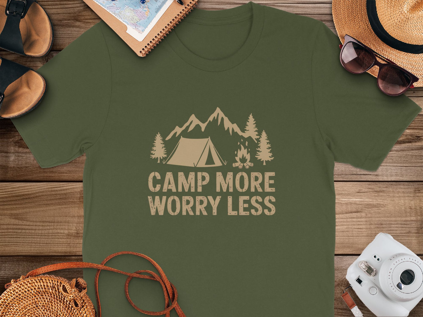 Camp More Worry Less Graphic T shirt product type