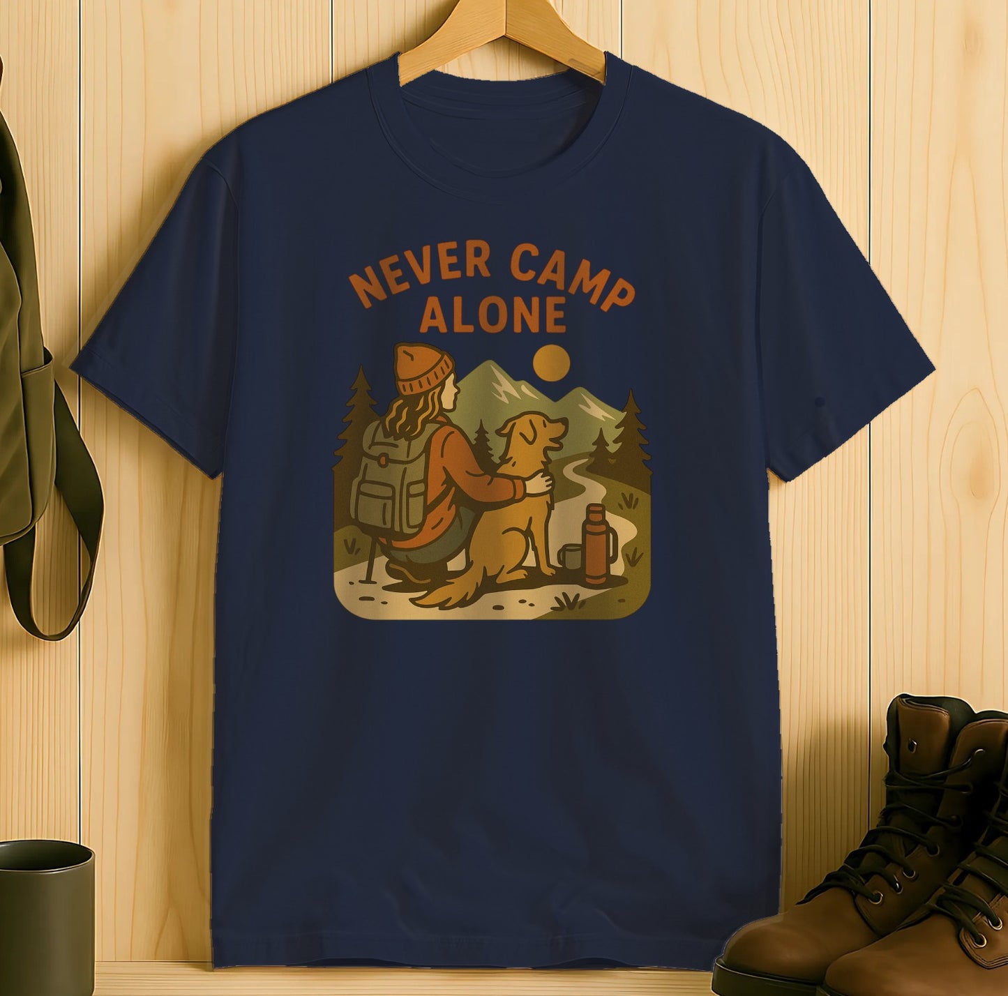 Never Camp Alone Graphic Outdoor T-shirt Product