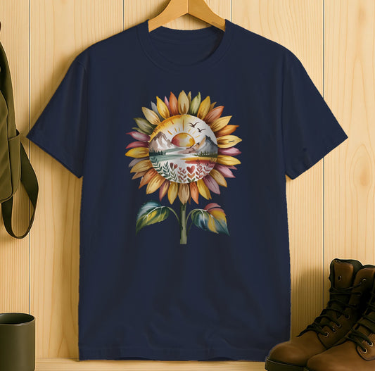 Sunflower and Sunset Graphic Design T-Shirt product