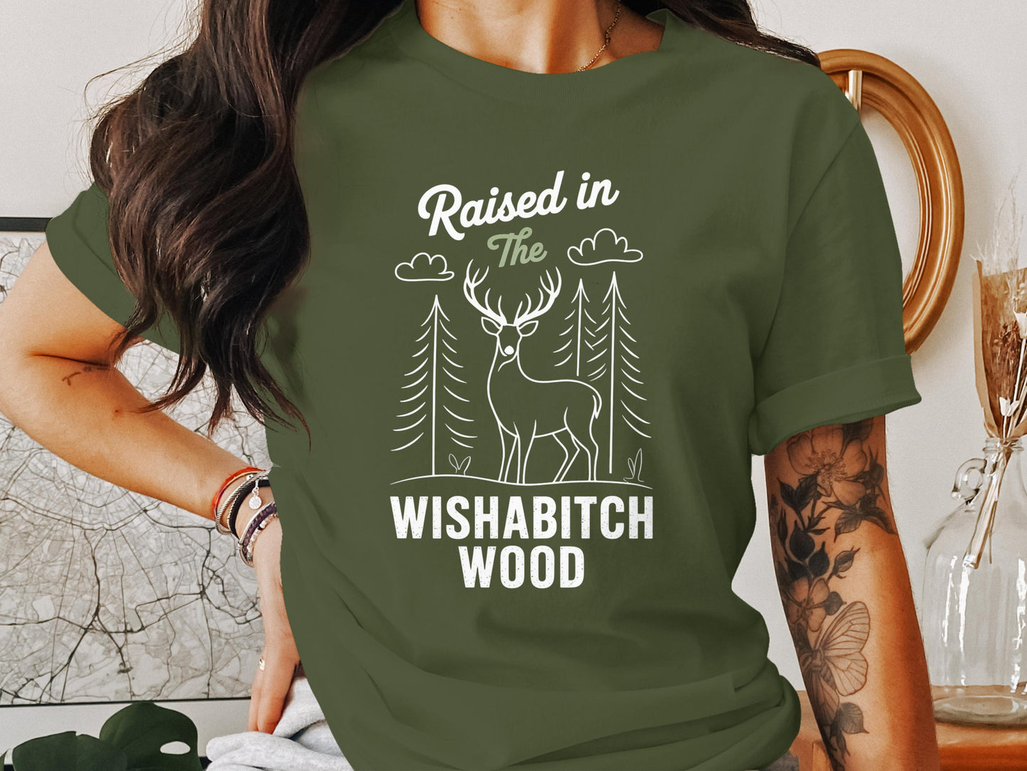 Raised In The Wishabitch Wood Graphic Tee product type