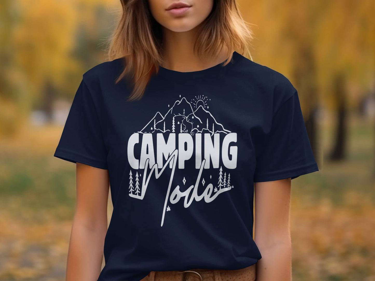 Camping Mode Mountain Design Graphic Tee product