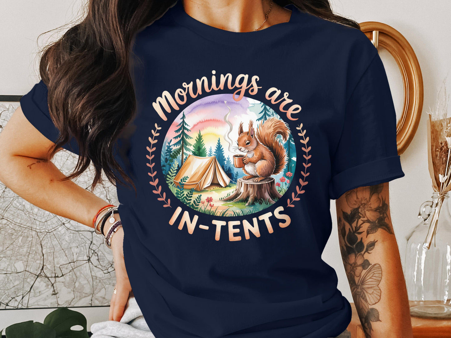 Mornings Are In-Tents Cute Squirrel Camping Shirt product type