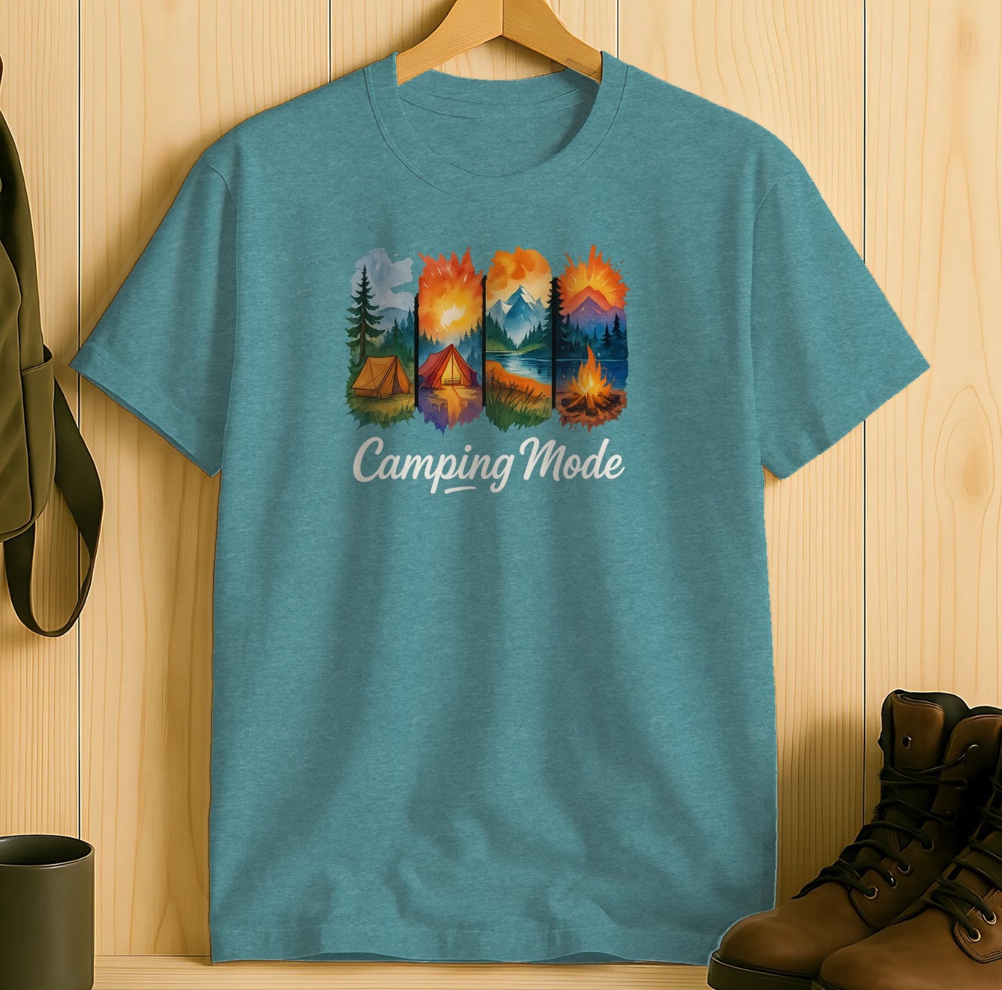 Camping Mode Graphic T-shirt with Scenic Nature Design product type