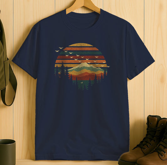 Vintage Sunset and Mountain T-shirt product