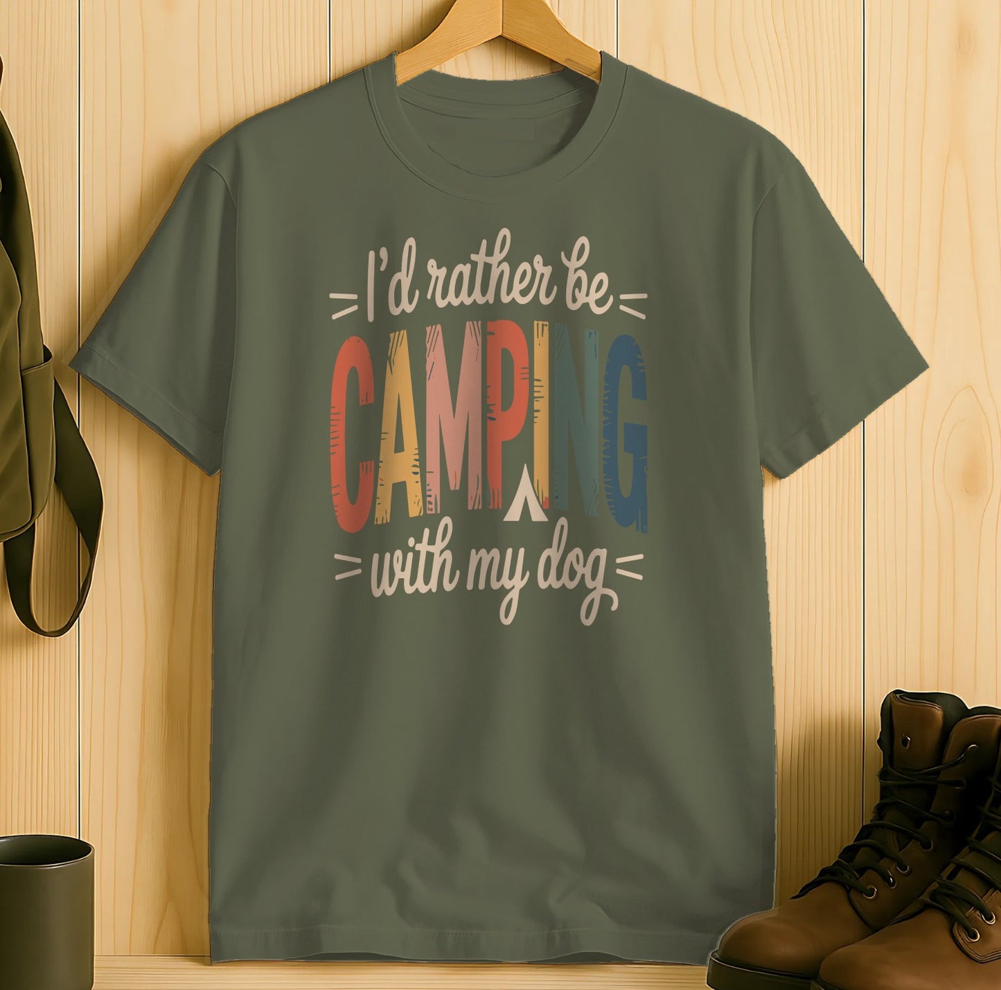 I'd Rather Be Camping With My Dog Shirt product