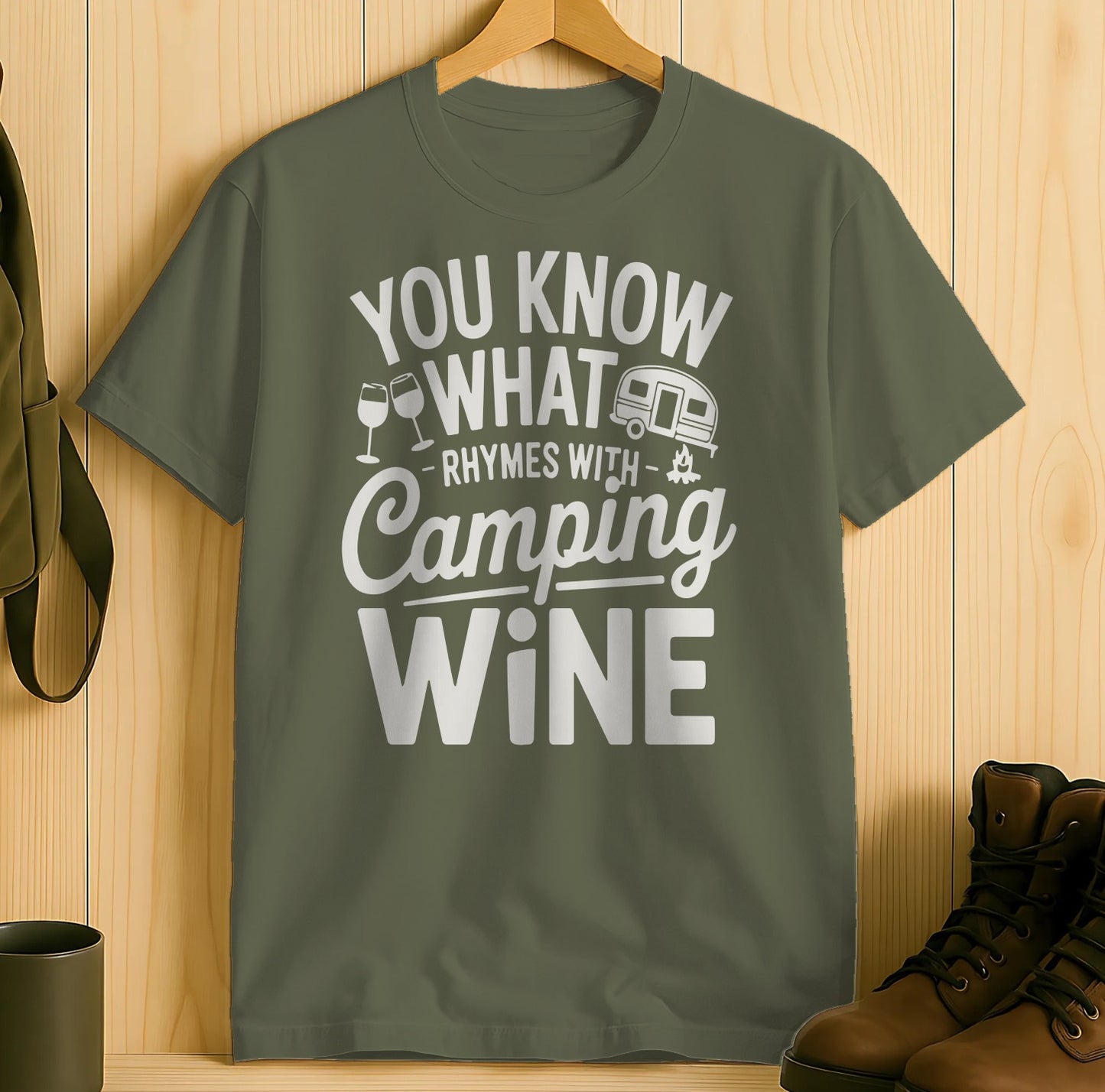 You Know What Rhymes with Camping Wine T-shirt