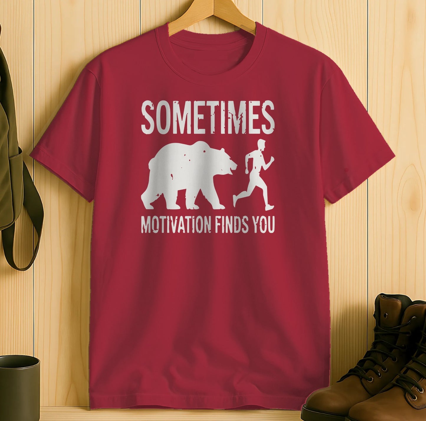 Sometimes Motivation Finds You Graphic T-shirt product type