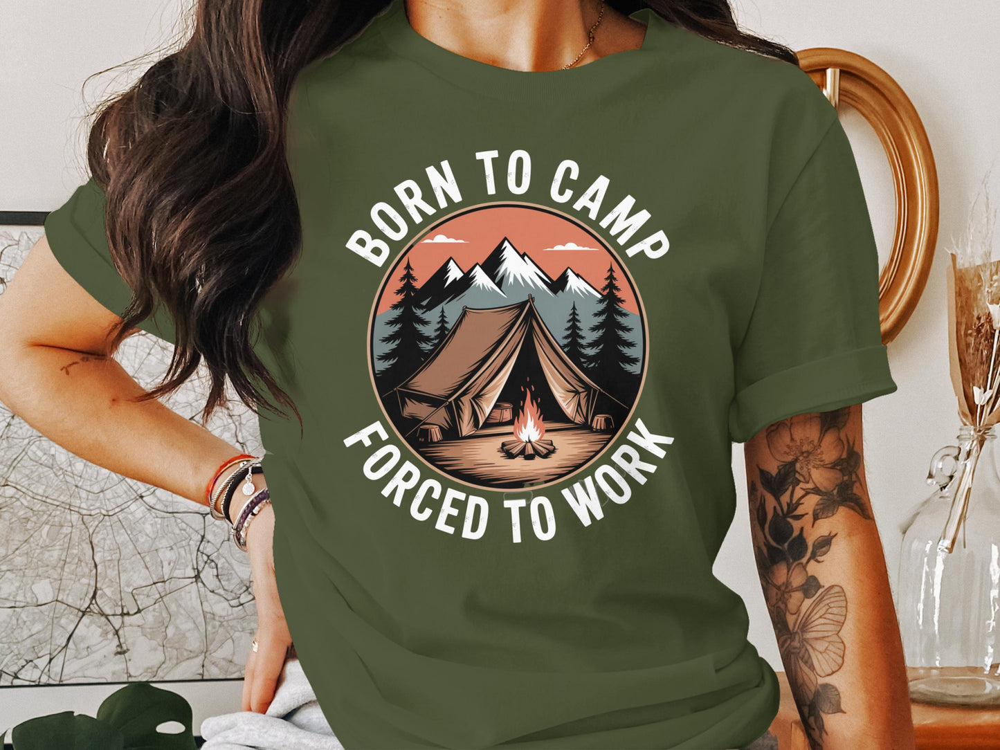 Born to Camp Forced to Work Graphic Tee product