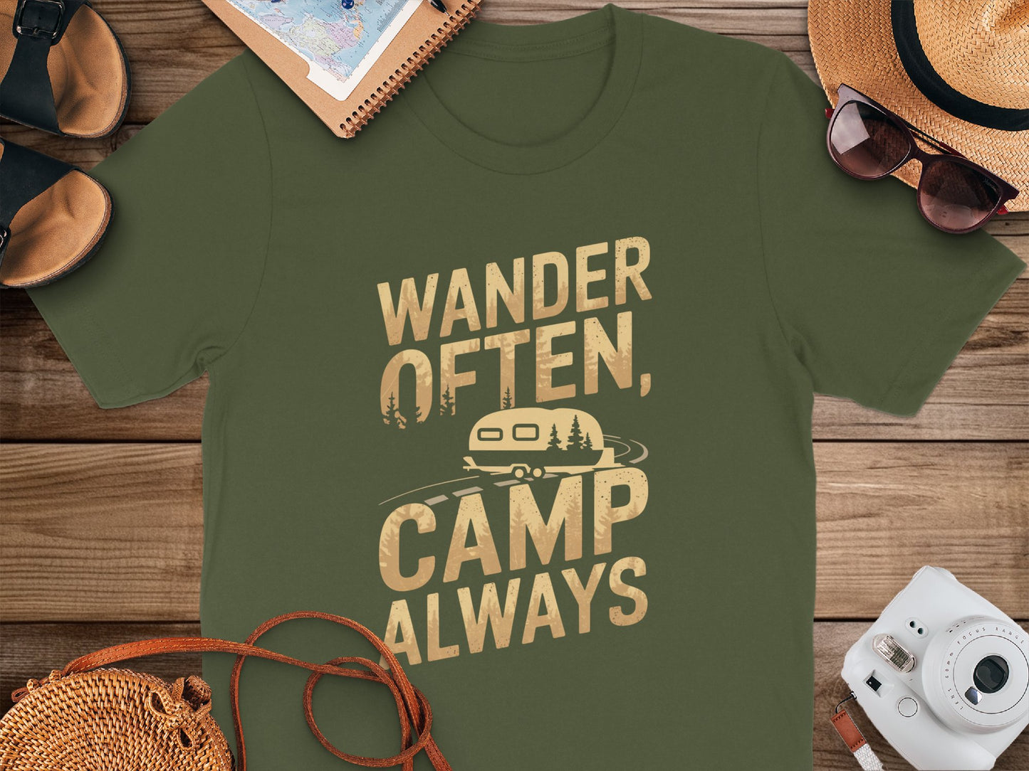 Wander Often Camp Always Graphic T-shirt product type