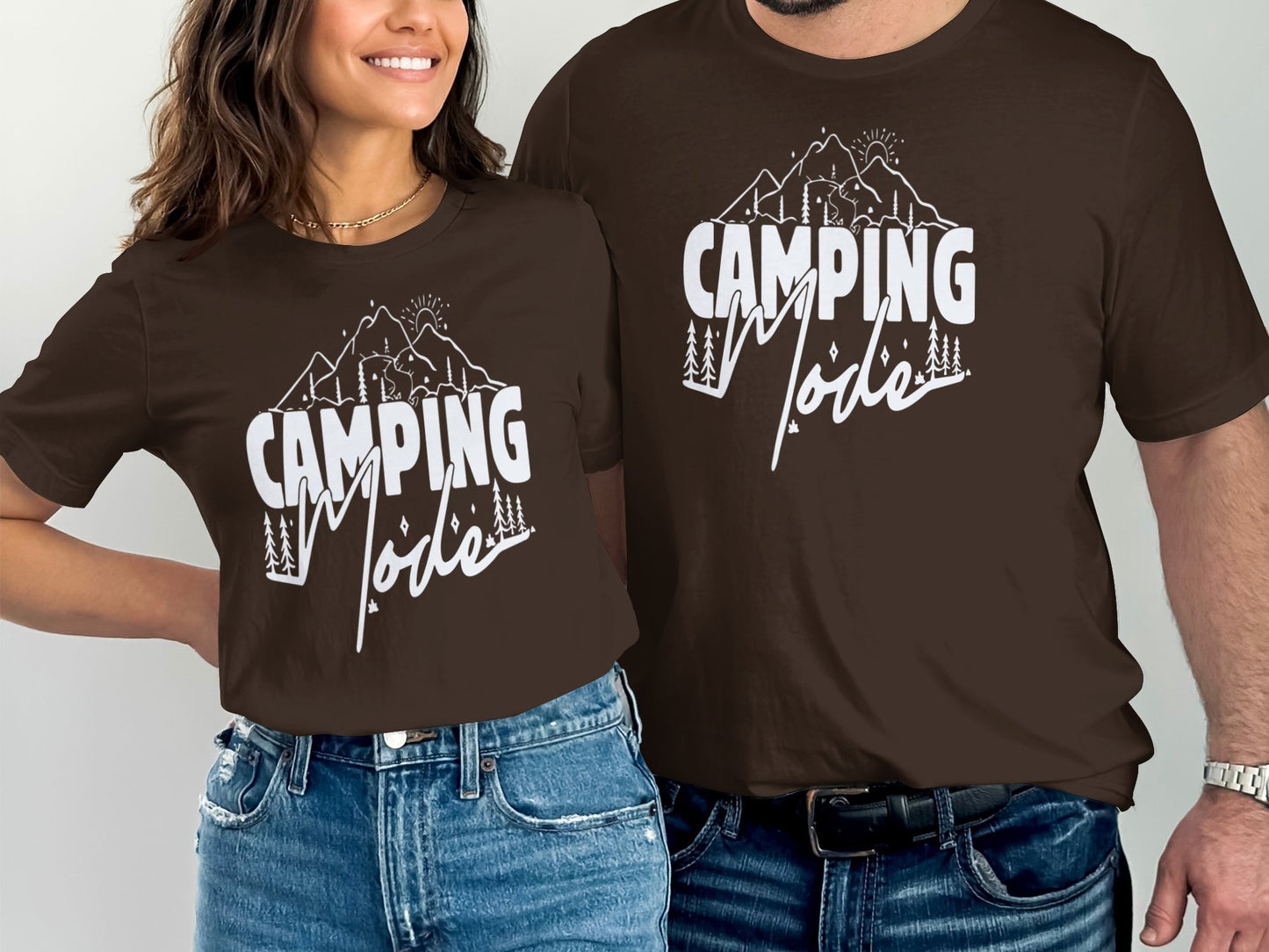 Camping Vibes Brown Tee Couple Matching Shirt product