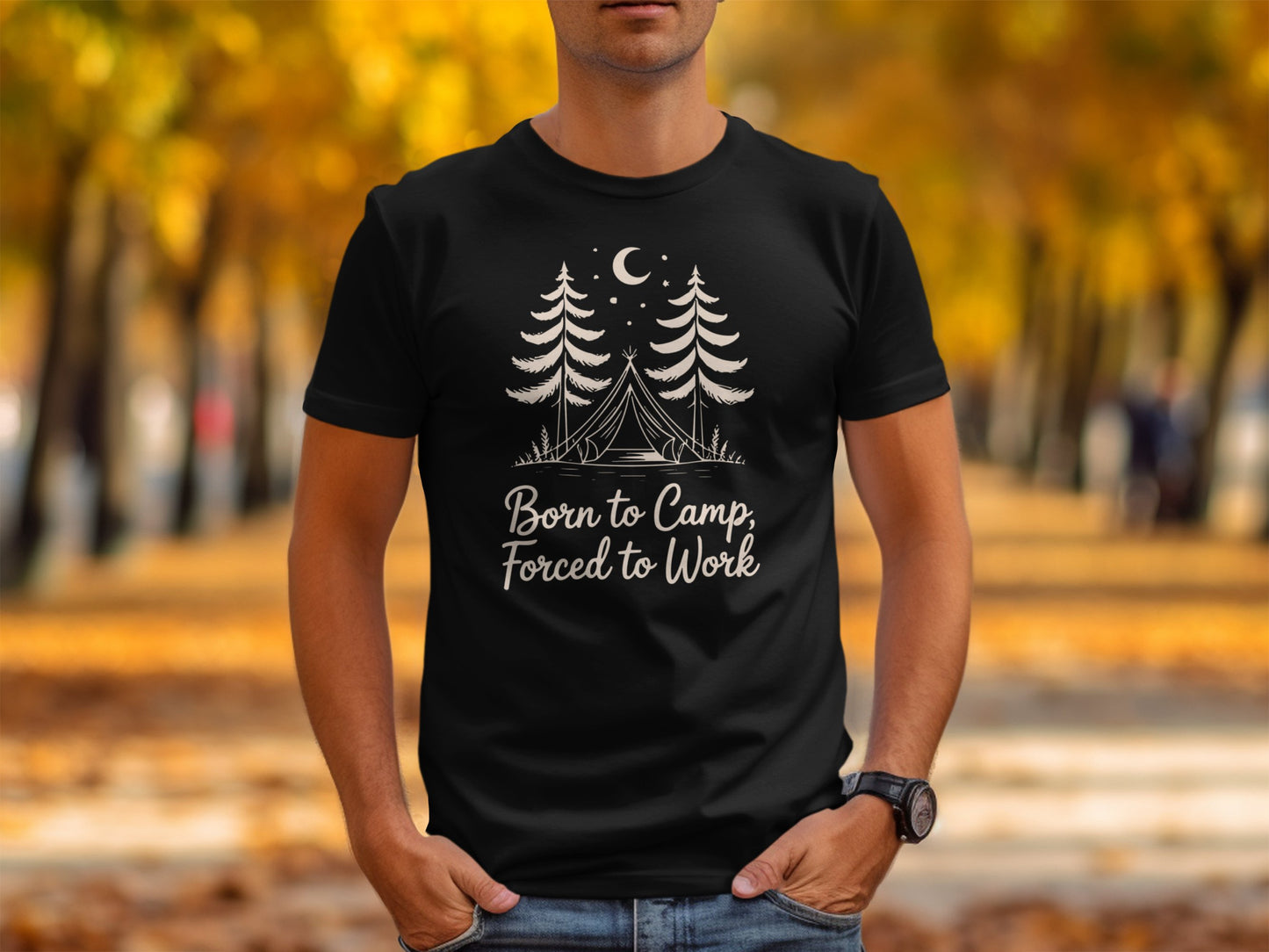 Born to Camp Forced to Work Graphic T-shirt product