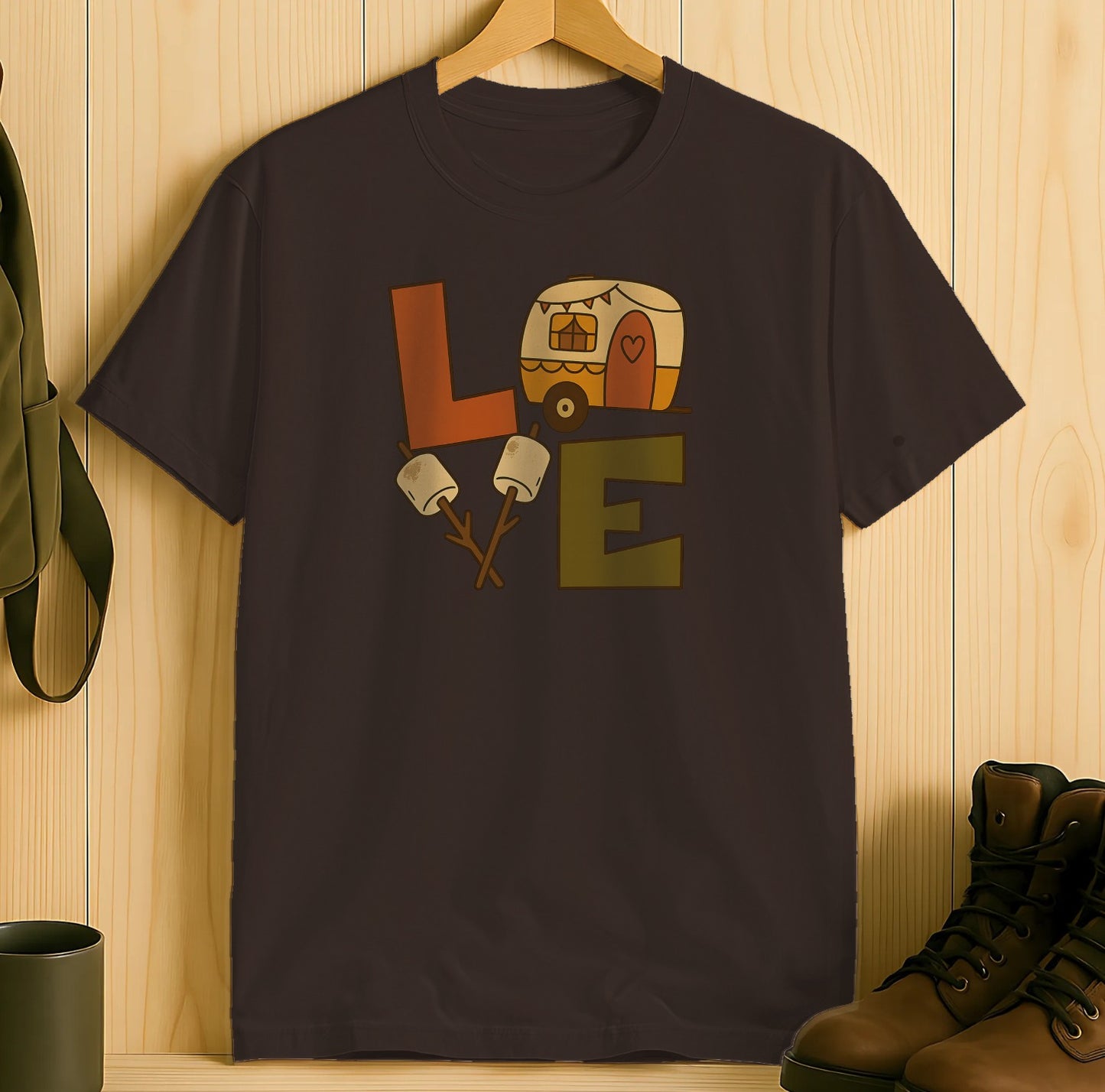 Love Camper and Marshmallow Graphics T-shirt product