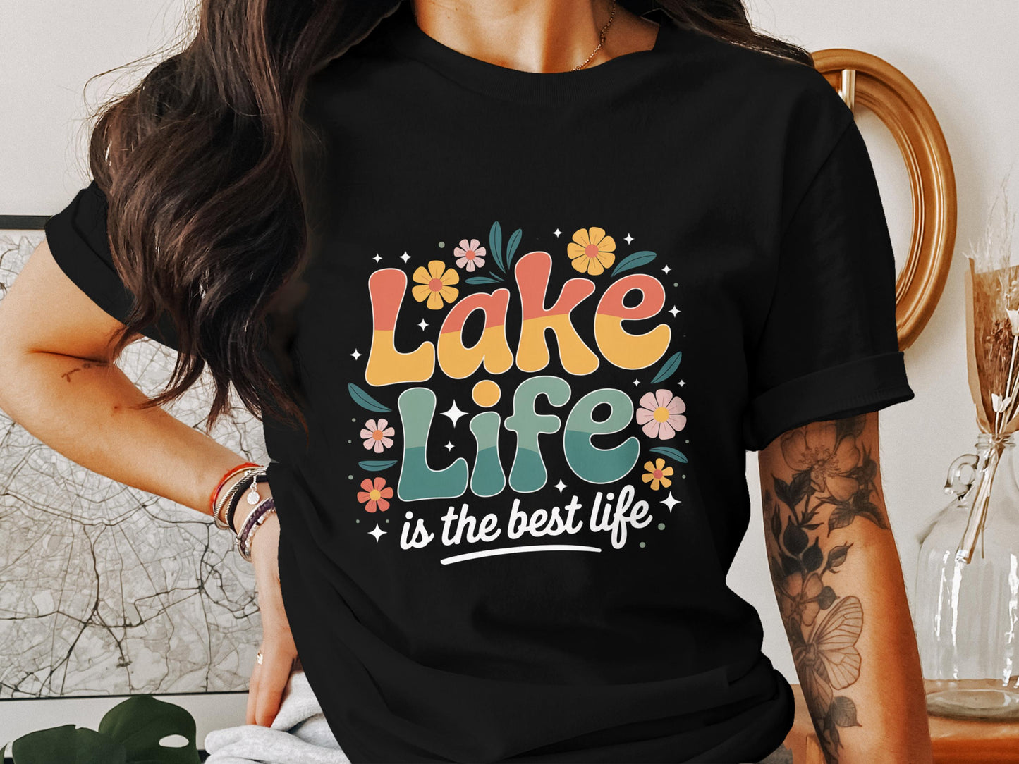 Lake Life Is The Best Life graphic tee – trendy outdoor shirt for nature and water lovers