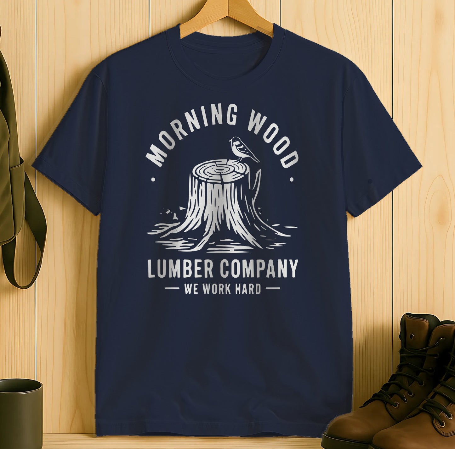 Morning Wood Lumber Company We Work Hard T-shirt product