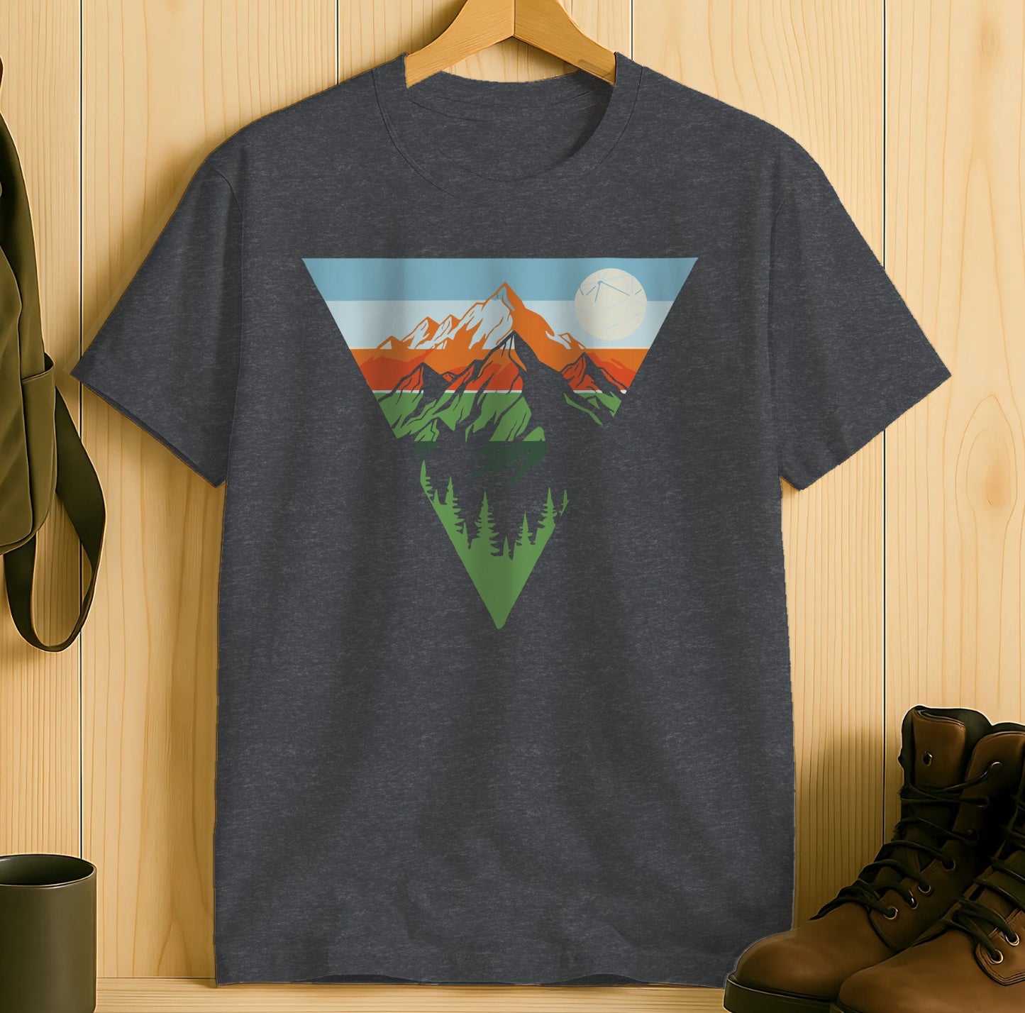 Retro Mountain and Forest Graphic T-shirt product type