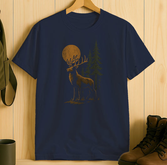 Majestic Deer under Full Moon Graphic T-Shirt product type