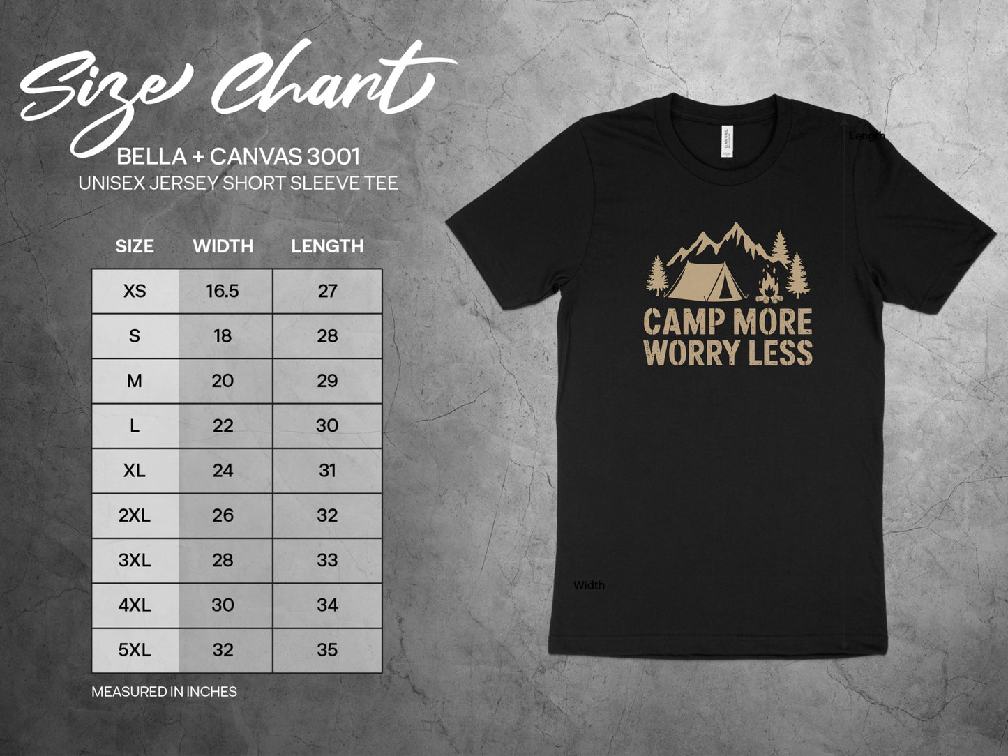 Camp More Worry Less Graphic Unisex Shirt product