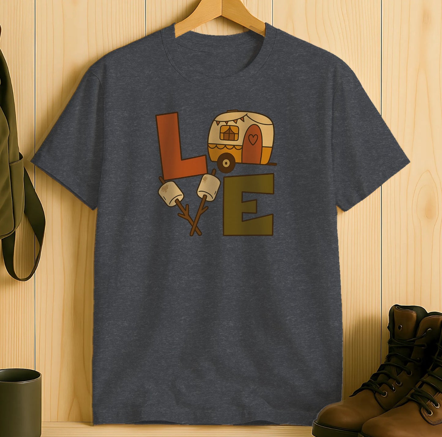 Love Camping Marshmallow Smores Graphic Shirt product