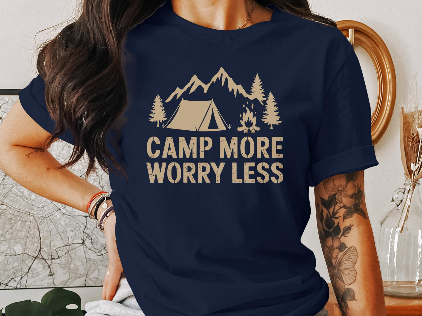 Camp More Worry Less Camping Graphic Tee product