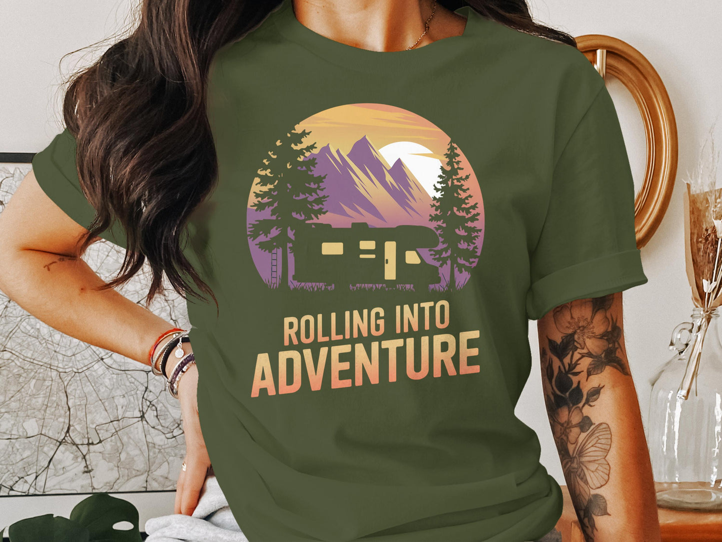 Rolling into Adventure Scenic Background Shirt product type