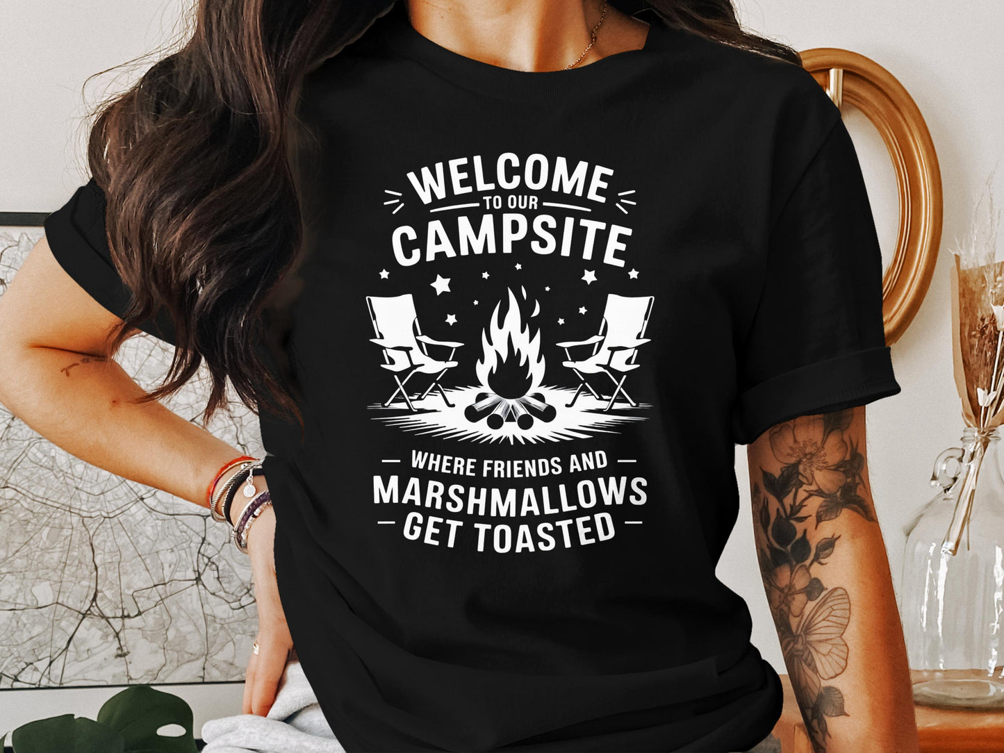 Welcome to Our Campsite Where Friends Get Toasted shirt