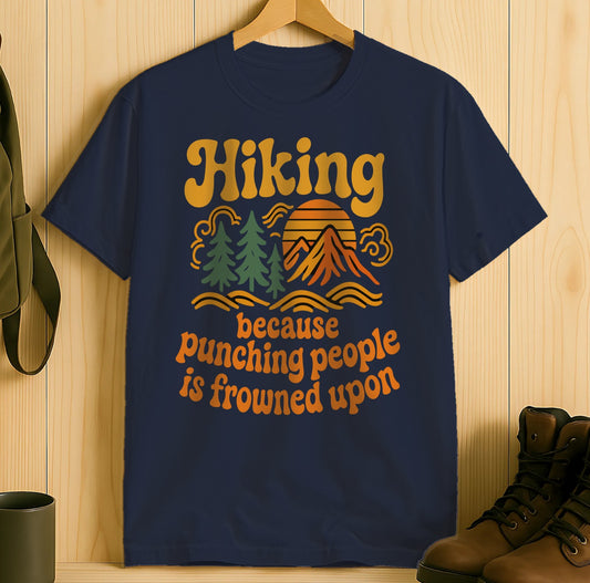 Hiking Punching People Frowned Upon T-shirt product