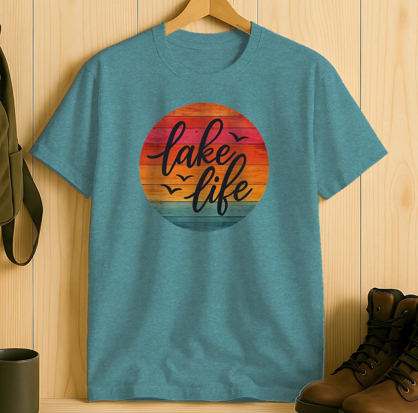 Lake Life Sunset Design T-Shirt product