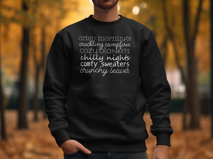 Cozy Autumn Sweatshirt with Seasonal Phrases product type