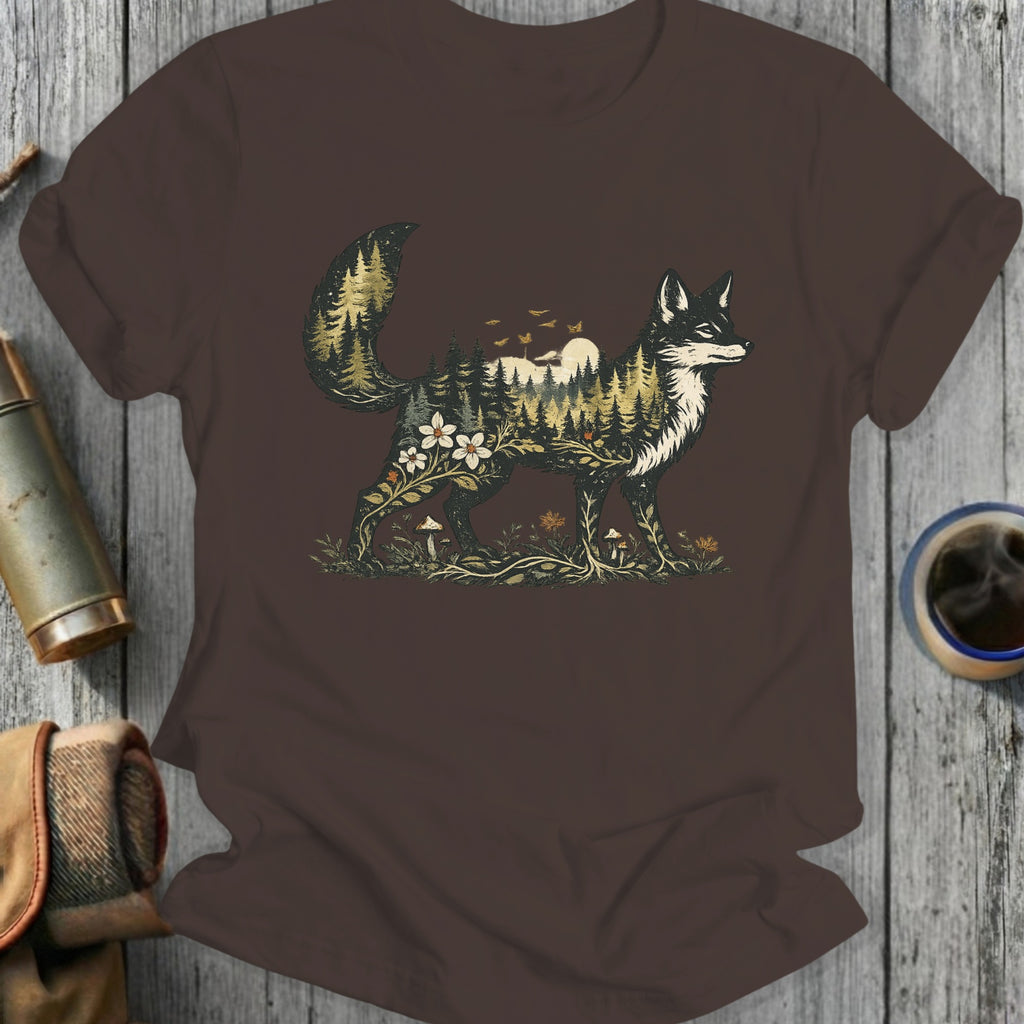Forest and Fox Graphic Tee with Nature Illustration