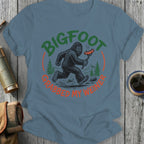 Bigfoot holding a hot dog, with text "Bigfoot grabbed my wiener."