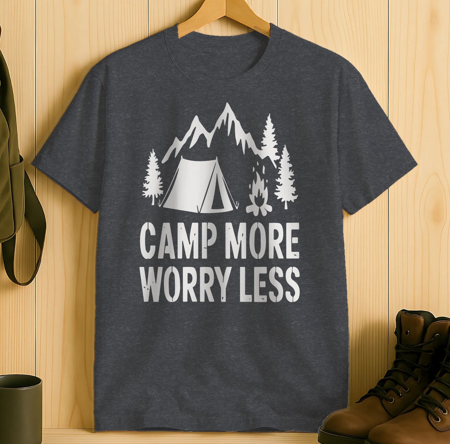 Camp More Worry Less Graphic T-Shirt product