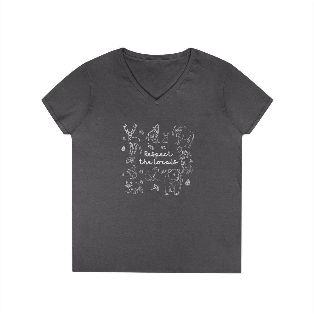 Respect the Locals Wildlife Graphic V-Neck T-Shirt