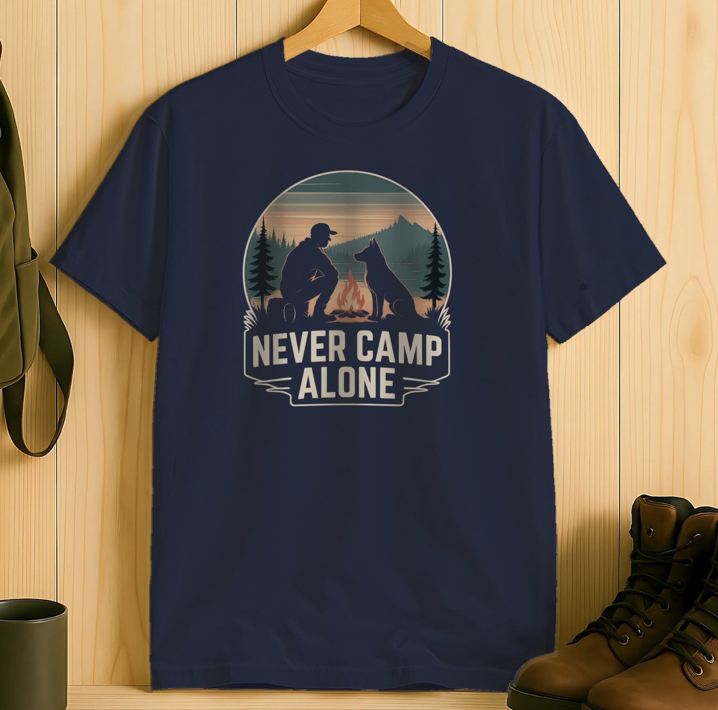 Never Camp Alone Graphic Outdoor T Shirt product