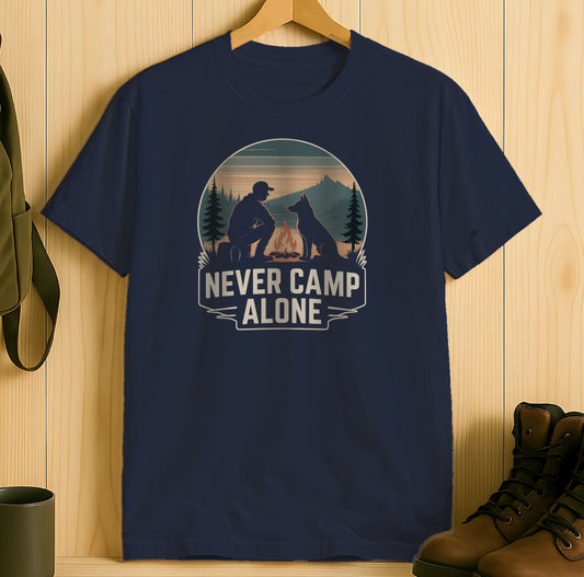 Never Camp Alone Graphic Outdoor T Shirt product