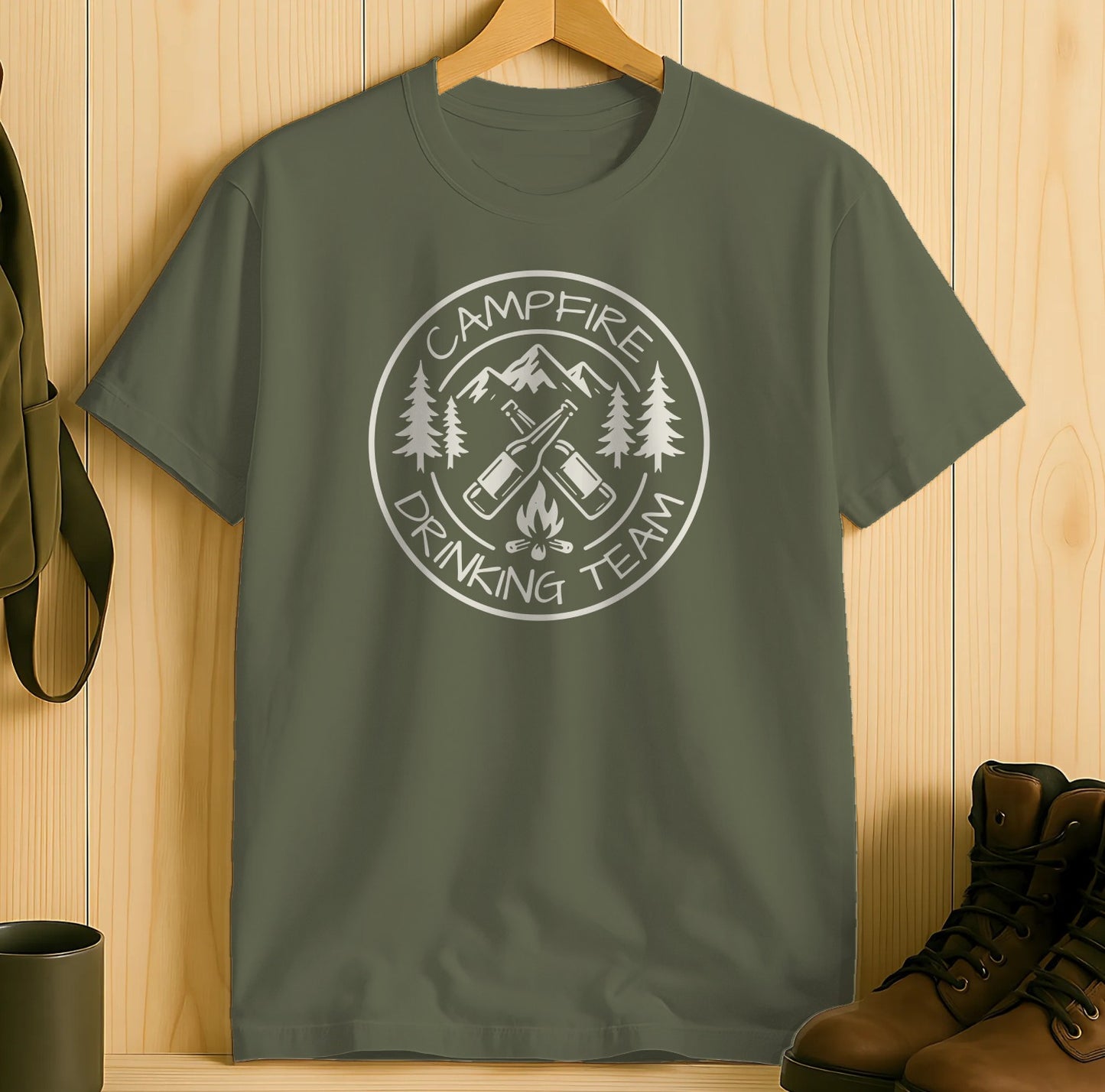 Campfire Drinking Team Graphic T-shirt product type