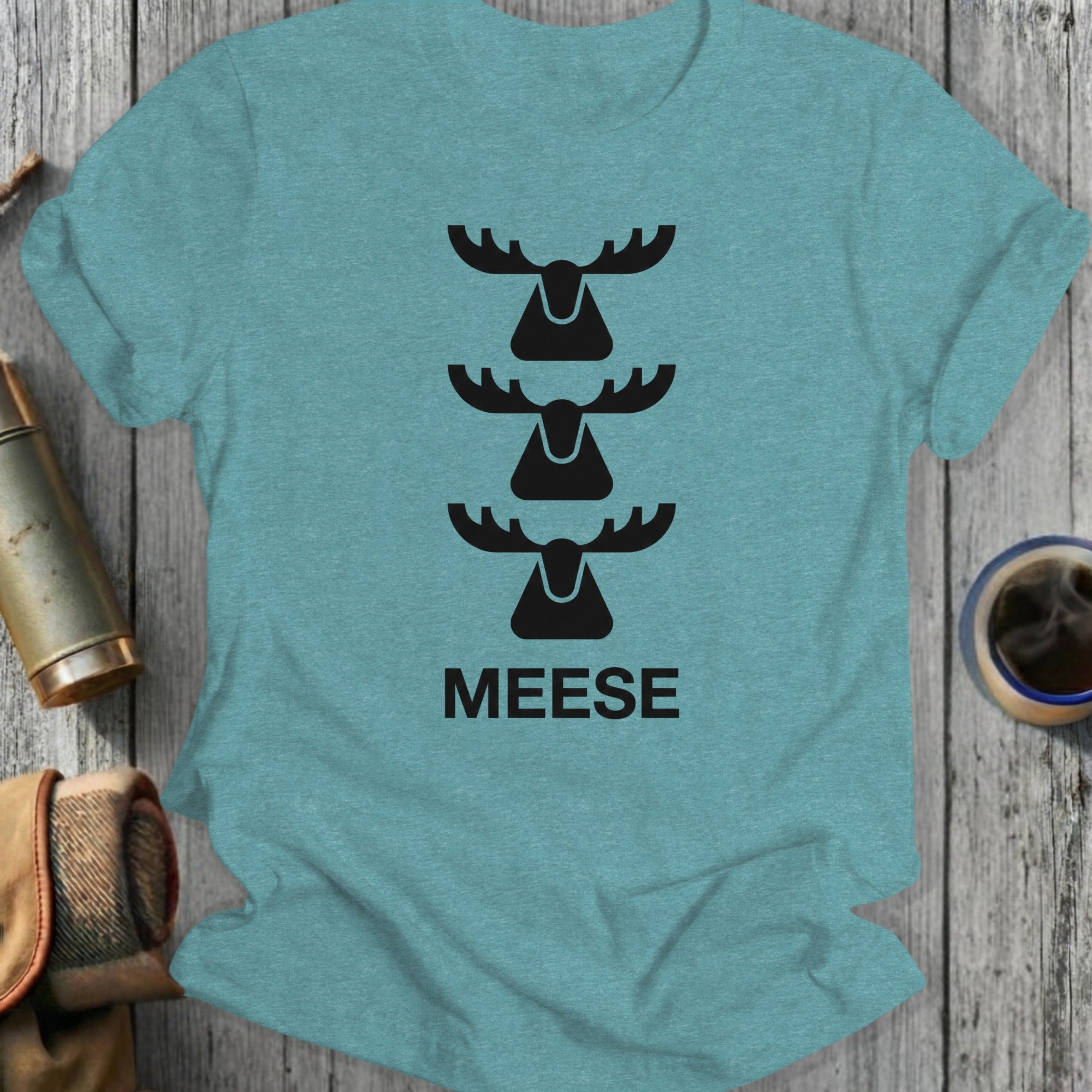 Triple Moose Design Funny Meese Shirt for Outdoor Lovers