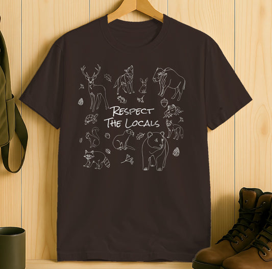 Respect The Locals Wildlife Design T-shirt