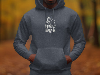 Mystical Fire Skull Hooded Sweatshirt Unique Fashion product