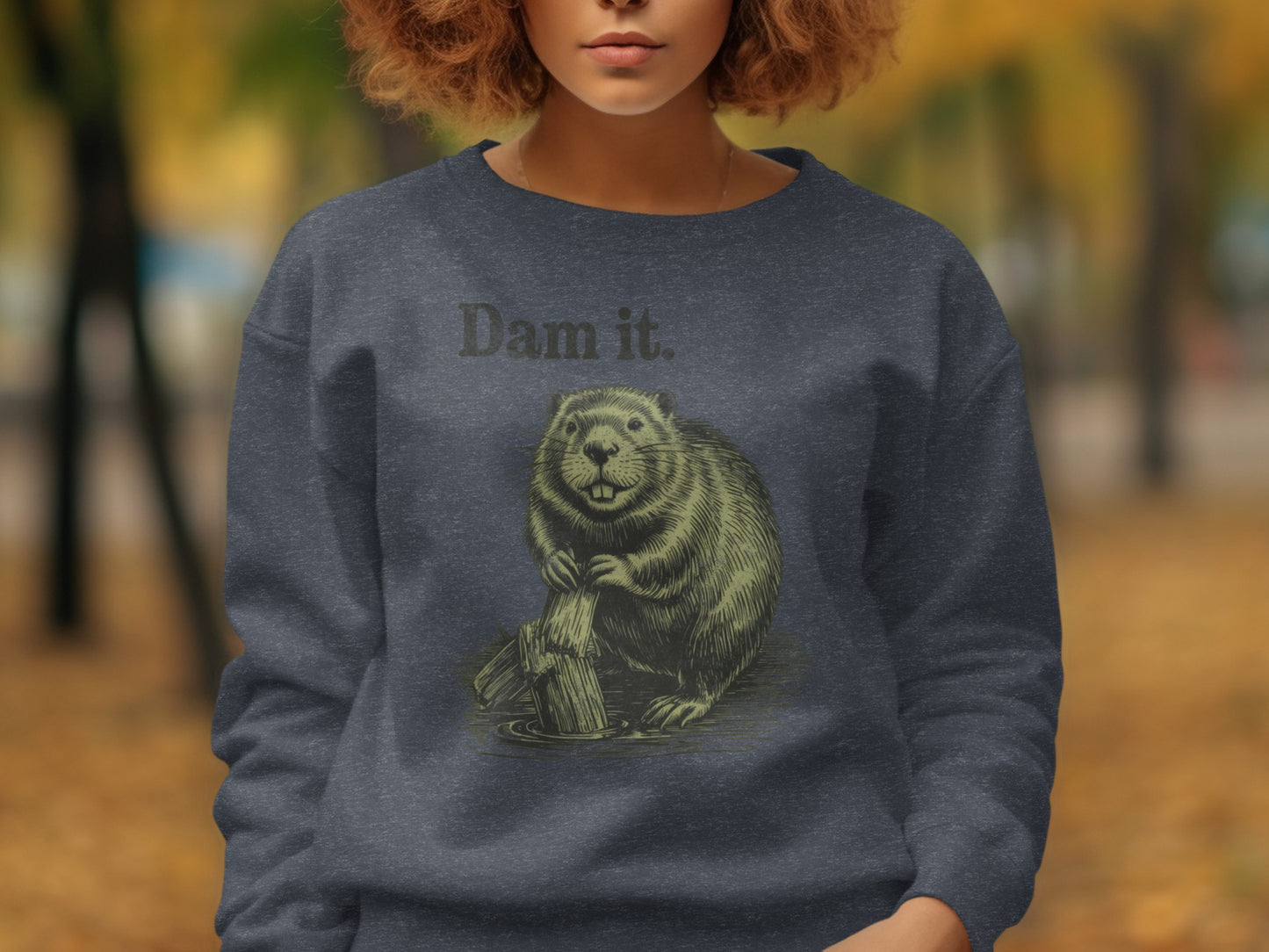 Dam It Beaver Graphic Long Sleeve Sweatshirt product type
