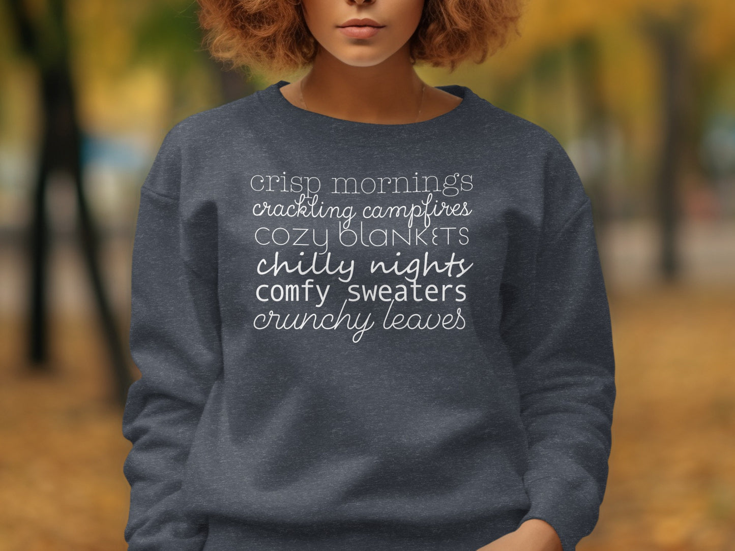 Cozy Autumn Themed Crewneck Sweater Clothing Product