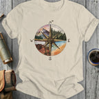Vintage Compass Adventure Graphic Tee Shirt