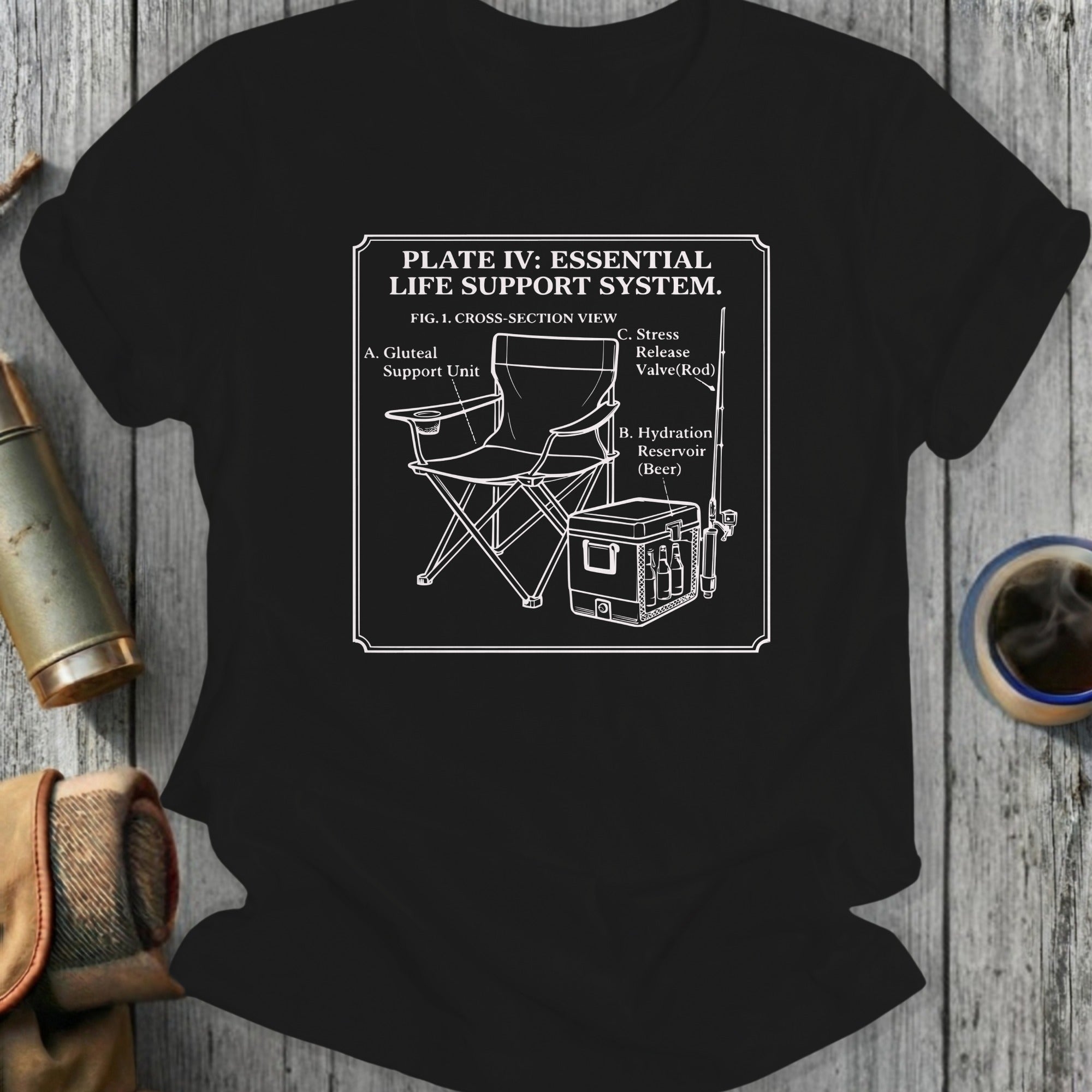 Essential Life Support System Fishing Chair T-shirt