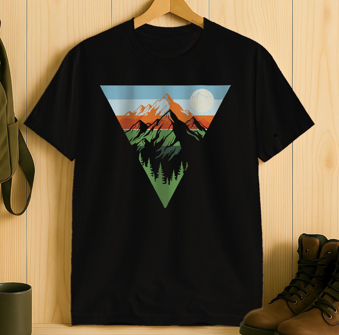 Scenic Mountain and Sunset Art T-shirt product type