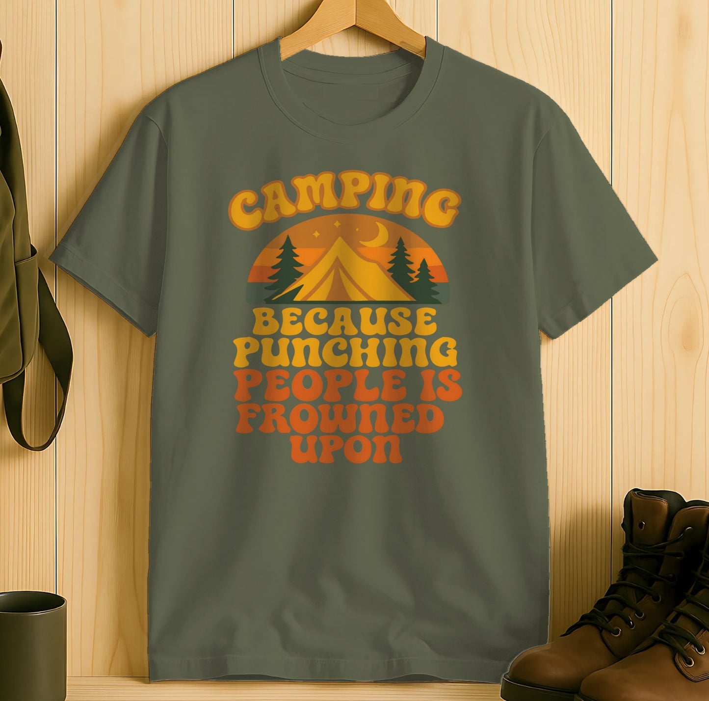 Camping Punching People Shirt Product