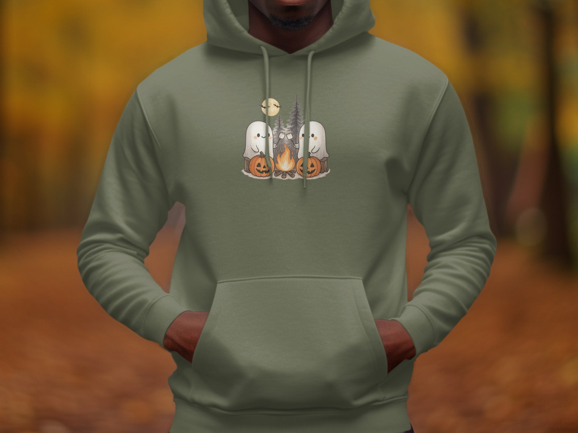 Cozy Ghosts and Pumpkins Halloween Hoodie product